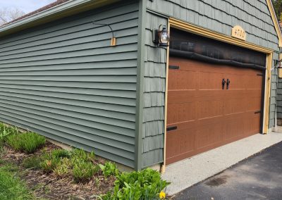Cracked siding & corner post Repair - Finished - Replace rotted wood & used designer vertical composite for repair