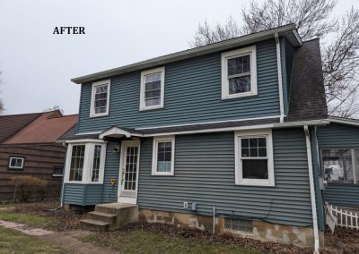 Fascia, soffit & gutter replacement due to ice & heavy snow - After - 2024