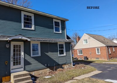 Fascia, soffit & gutter replacement due to ice & heavy snow - Before-2024
